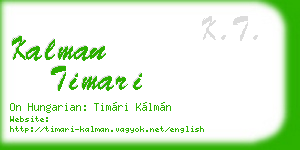 kalman timari business card